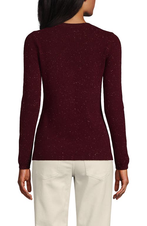 Lands' End Cashmere Sweater In Rich Burgundy Donegal