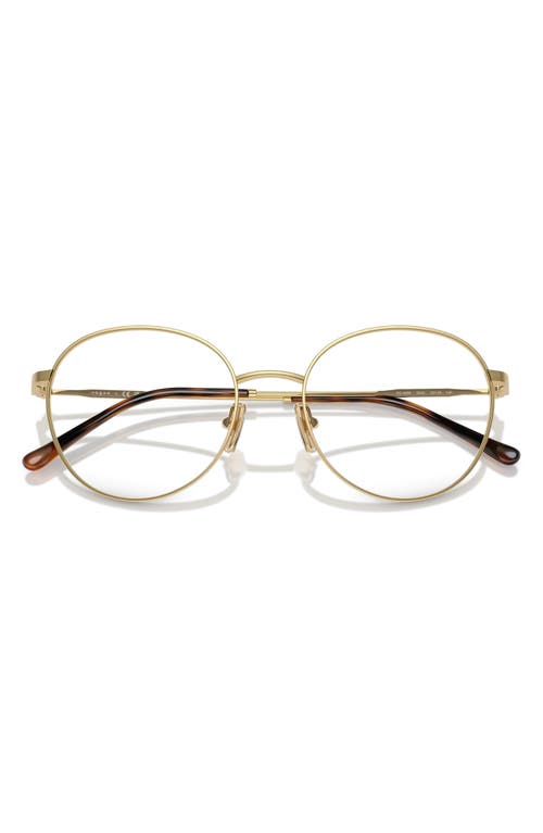 Vogue 50mm Round Optical Glasses In Gold