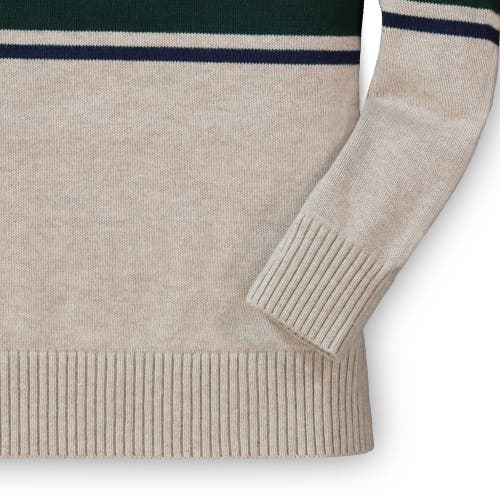 Shop Hope & Henry Baby Boys' Fine Gauge V-neck Sweater With Elbow Patches, Infant In Light Taupe Heather Chest