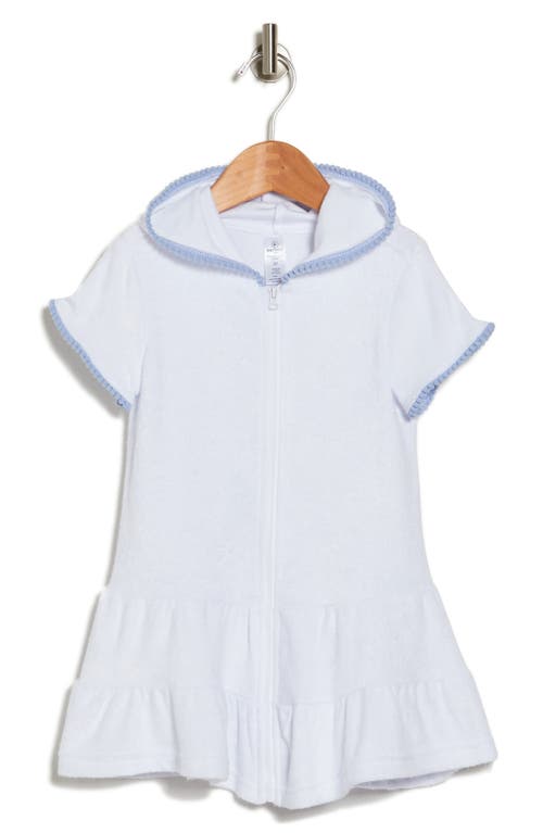 Shop 90 Degree By Reflex Kids' Oceana Terry Cloth Dress In White/brunnera Blue