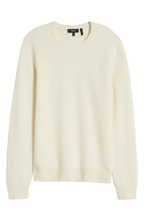 Shop Theory Honeycomb Merino Wool Crewneck Sweater In Winter White - C01