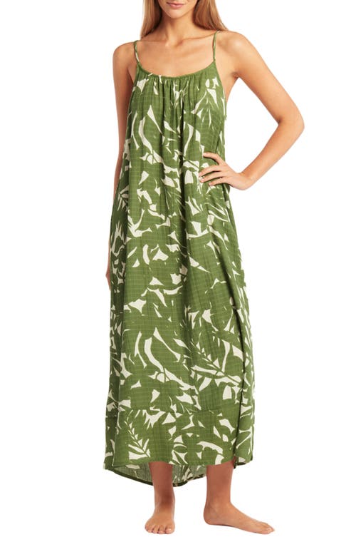 Sea Level Retreat Cover-Up Dress in Olive
