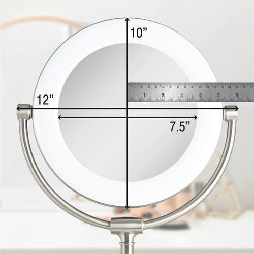 Zadro Lexington Lighted Makeup Mirror With 10x/1x Magnification In Satin Nickel
