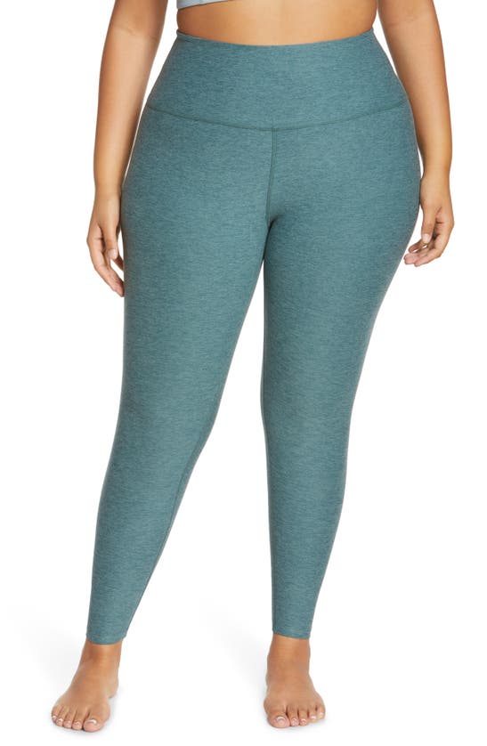 Beyond Yoga High Waist Midi Leggings In Rainforest Blue Heather