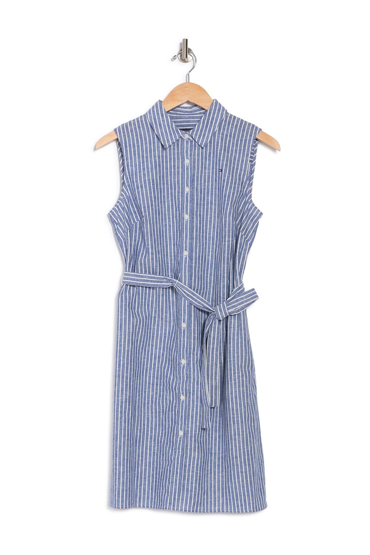 Tommy Hilfiger Narrow Stripe Shirt Dress In Blue/brt W