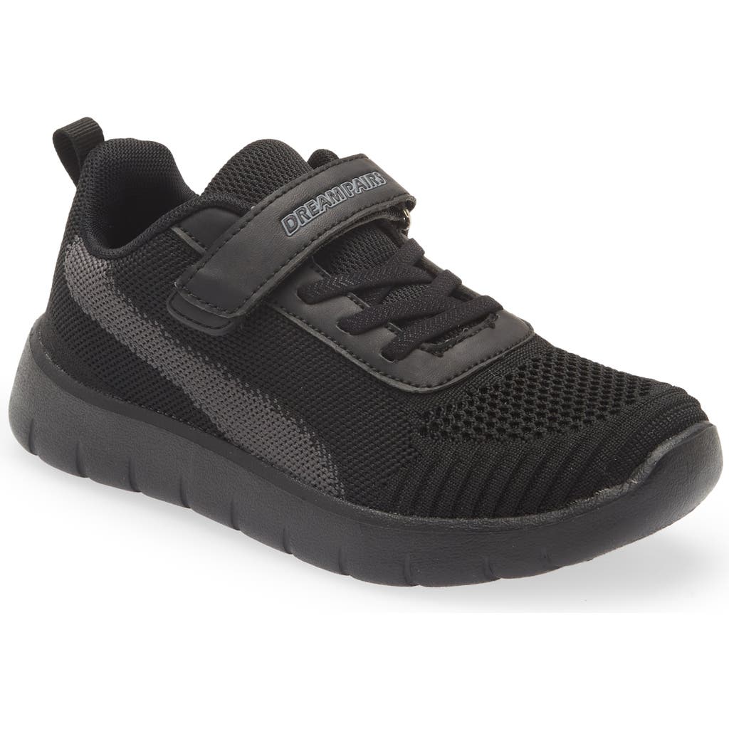 Dream Pairs Knit Low Top Sneaker In Black/dark/grey