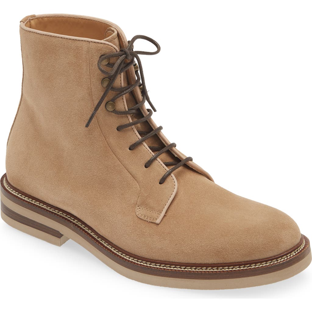 Brunello Cucinelli Iconic Sole Lace-up Boot In Light Brown