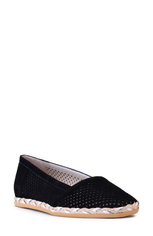 Amalfi by Rangoni Gastone Perforated Espadrille in Black Suede at Nordstrom, Size 10