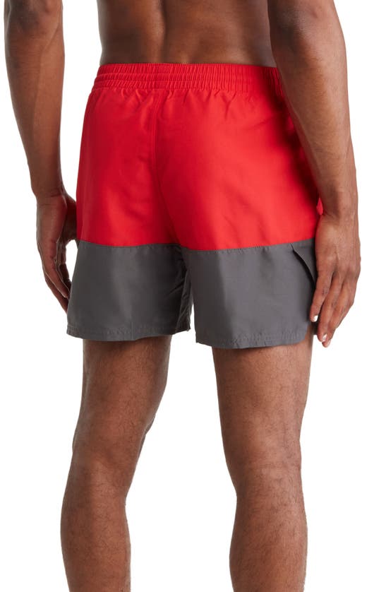Nike Colorblock Drawstring Volley Shorts In University Red