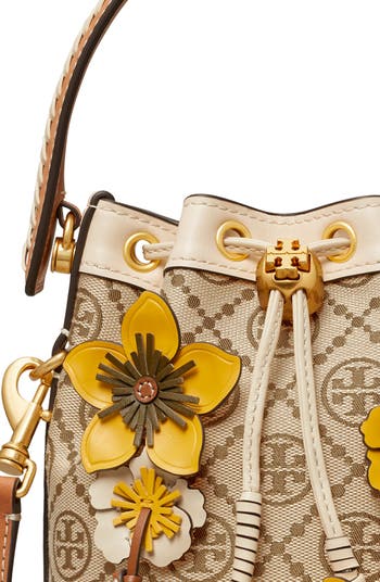 Tory Burch T Monogram Braided Floral Mini Shoulder Bag