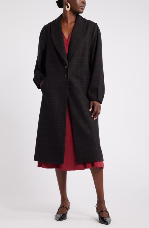 Shop Nordstrom X Harlem's Fashion Row House Of Aama Harbor Shawl Pleat Coat In Black Byron Check