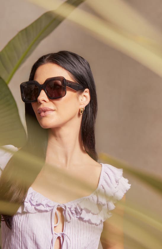 Shop Diff Giada 52mm Polarized Square Sunglasses In Smoke Crystal / Grey