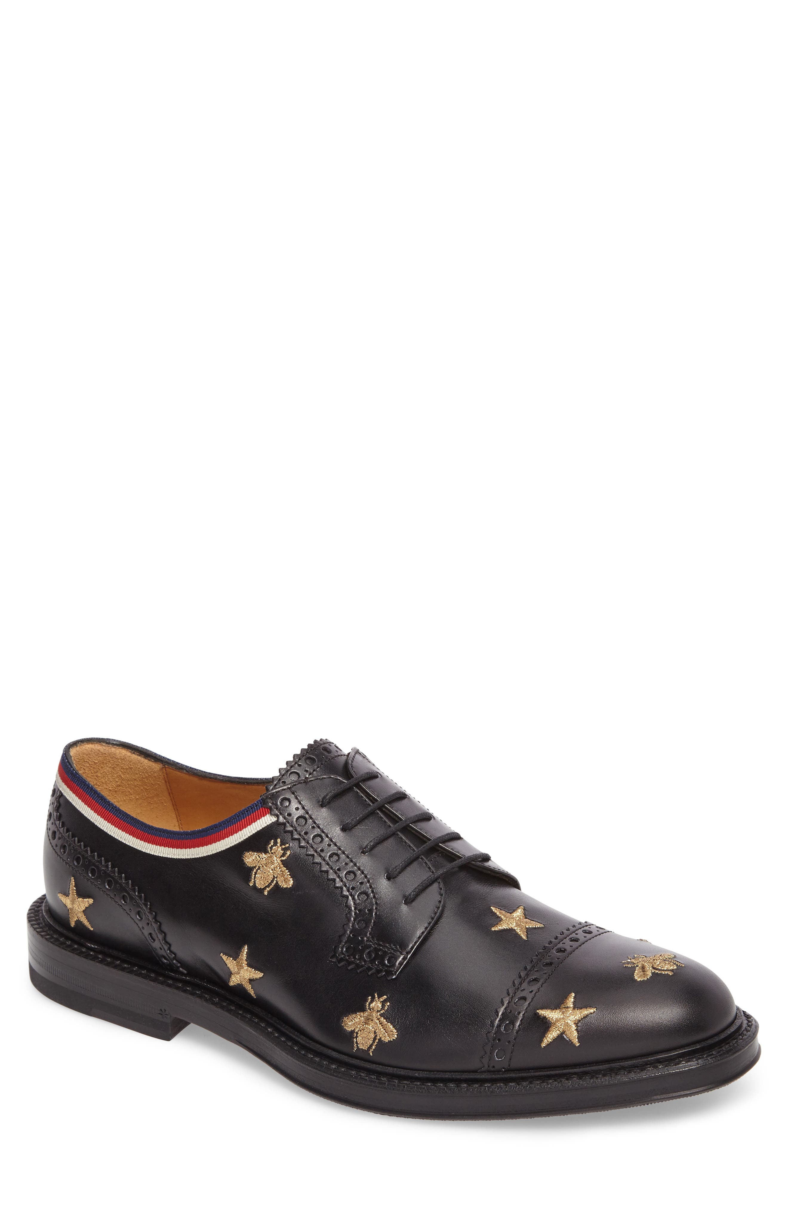 Gucci Embroidered Leather Brogue Shoe 