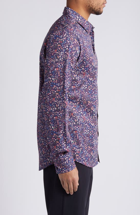 Shop Liberty London Donna-leigh Lasenby Floral Cotton Button-up Shirt In Navy