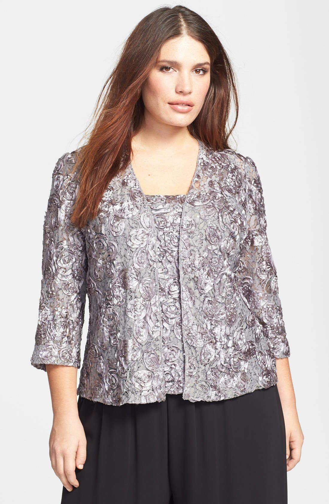 Alex Evenings Rosette Twinset (Plus Size) Nordstrom