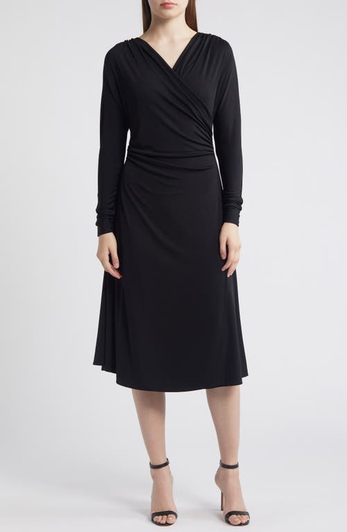 Shop Hugo Boss Boss Ettita Long Sleeve Midi Dress In Black