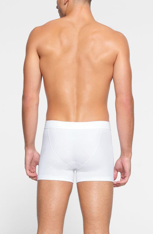 Shop Skims 3-inch Cotton & Modal Blend Boxer Briefs In Chalk