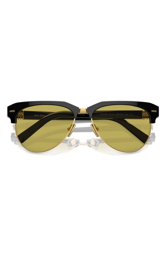 Miu Miu Womens Black Mu 09zs Pilot-frame Acetate Sunglasses In Black