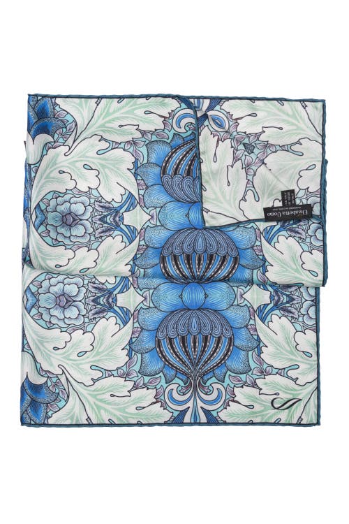 Shop Elizabetta St. James - Hand Rolled Silk Neckerchief For Men In Blue And Mint