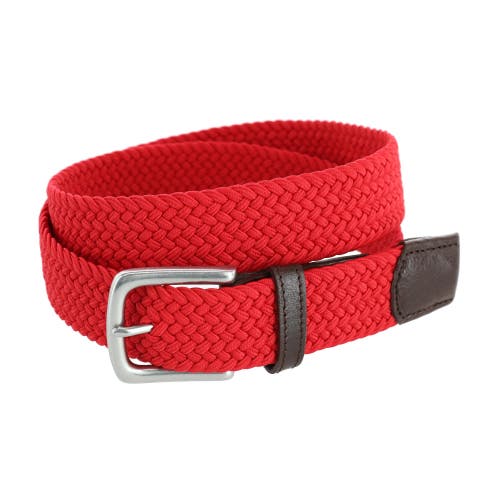 Shop Trafalgar Riverside Solid Stretch Weave Belt In Red