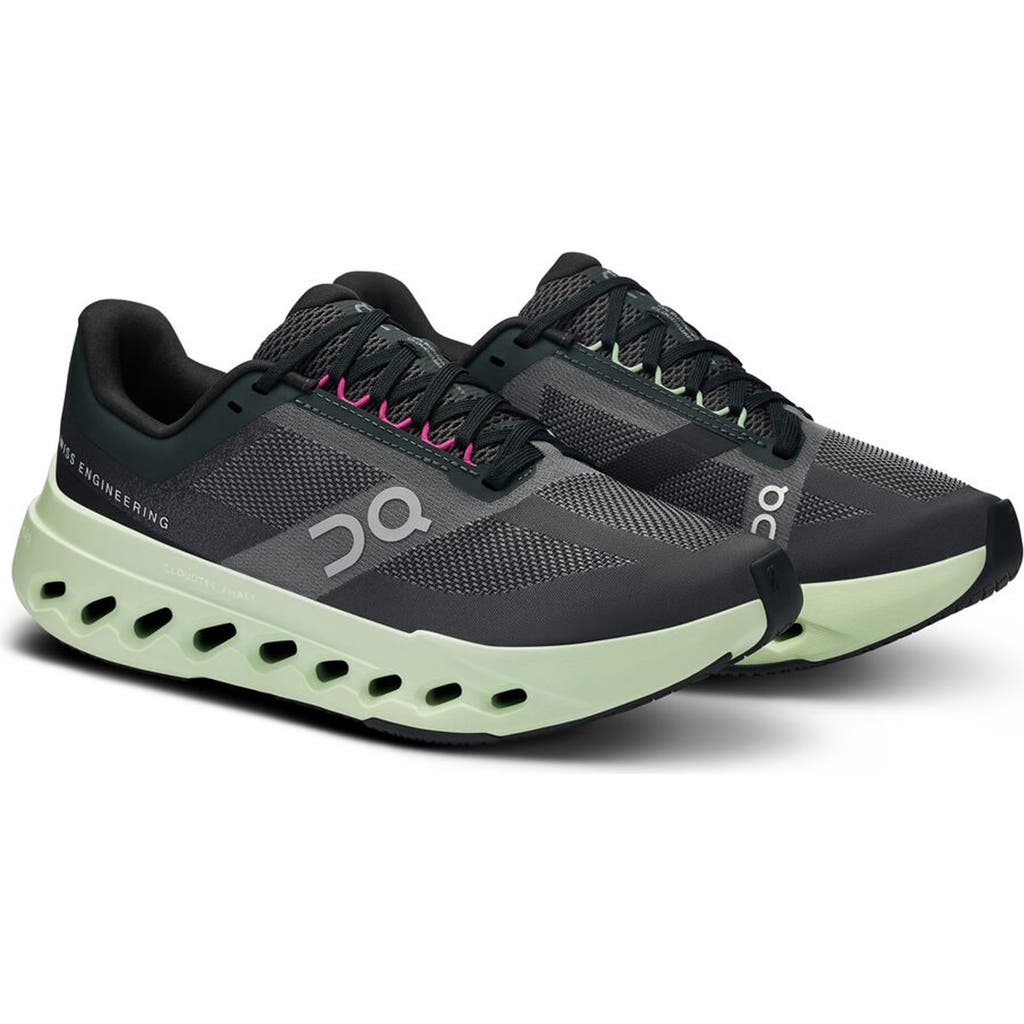 On Cloudsurfer Next Rubber-trimmed Mesh Sneakers In Black/lima