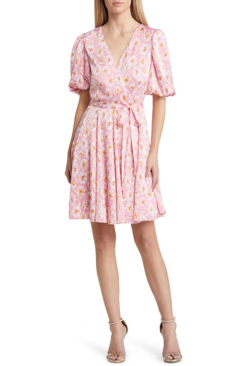 charles henry floral wrap dress