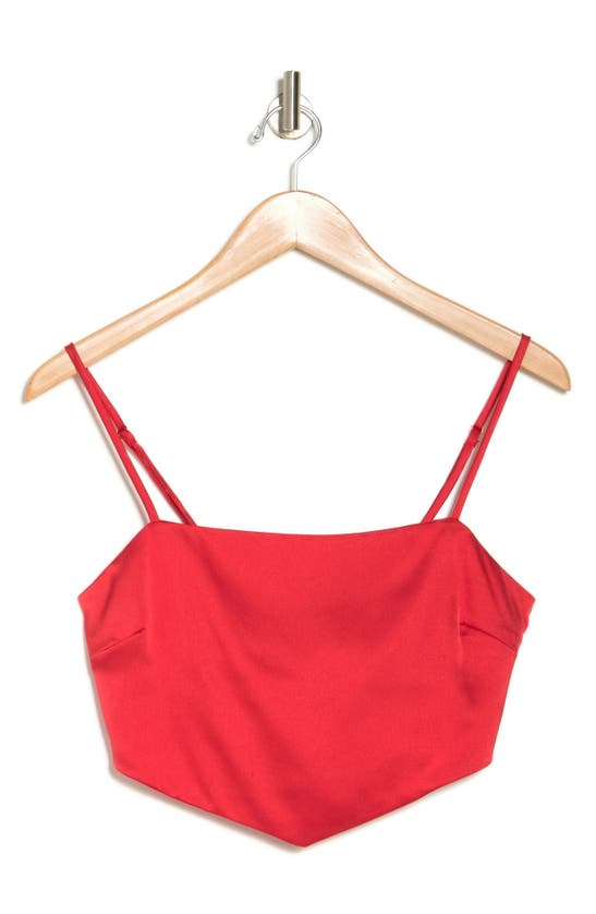 Shop Show Me Your Mumu Scarf Crop Top In Red Luxe Satin