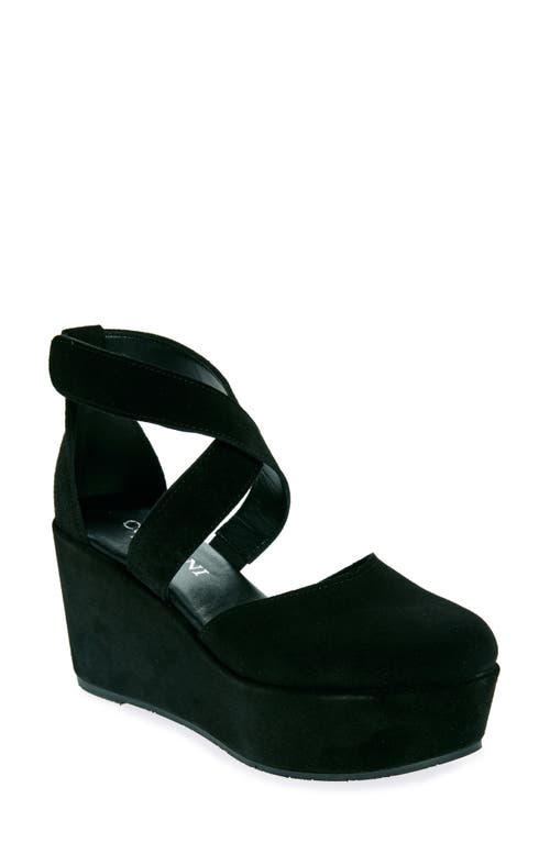 Cordani Darla Platform Pump in Black Suede 