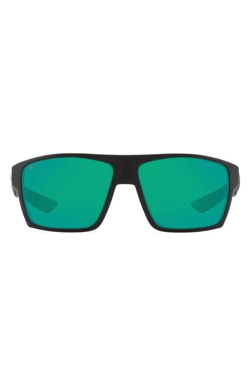 Costa Del Mar Pillow 61mm Polarized Sunglasses in Matte Black/Green Mirror at Nordstrom