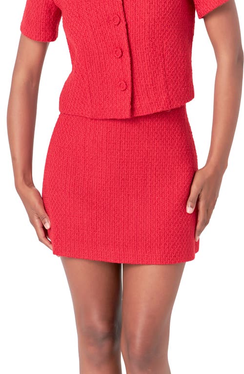 Shop Endless Rose Tweed Miniskirt In Red