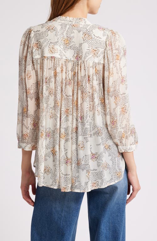 Shop Sessun Sessùn Lylee Floral Chiffon Button-up Shirt In Lylee-white Song