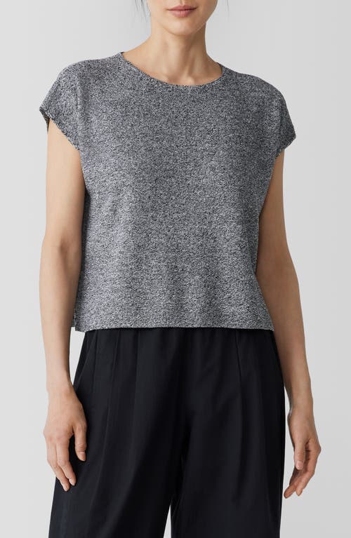 Shop Eileen Fisher Organic Linen & Organic Cotton Top In Black/white