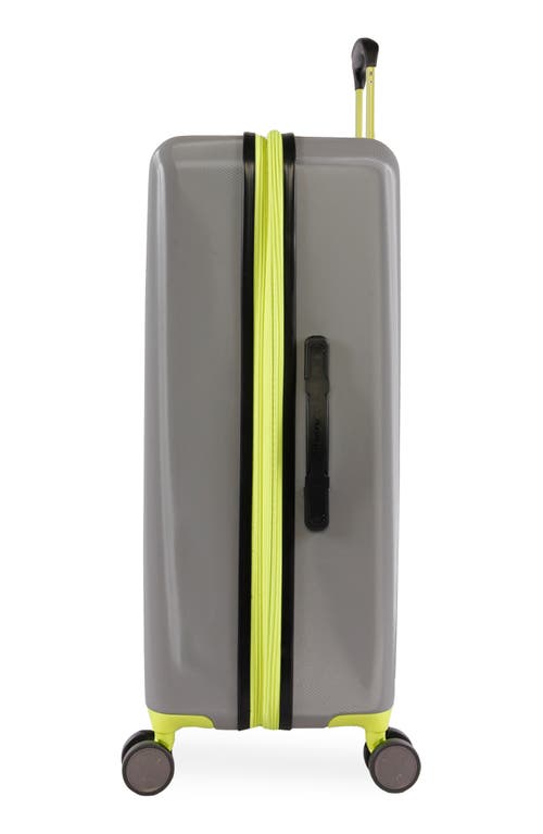 Hurley Suki 29" Hardshell Spinner Suitcase In Light Grey/neon
