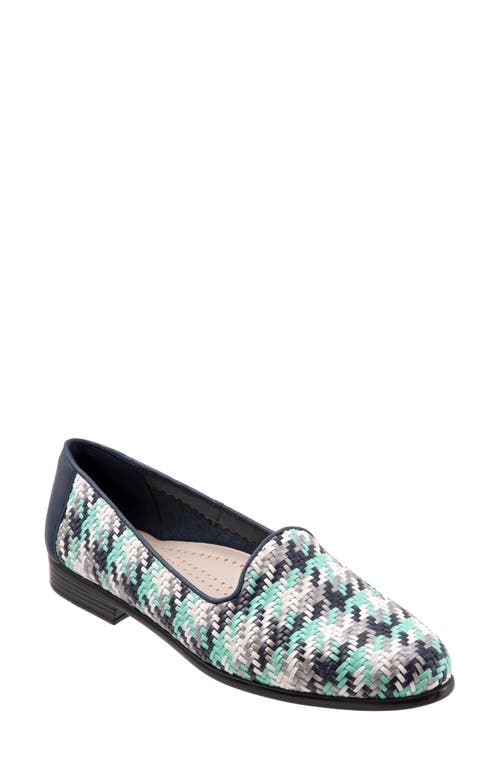 Trotters Liz Flat Navy Print Faux Leather at Nordstrom,