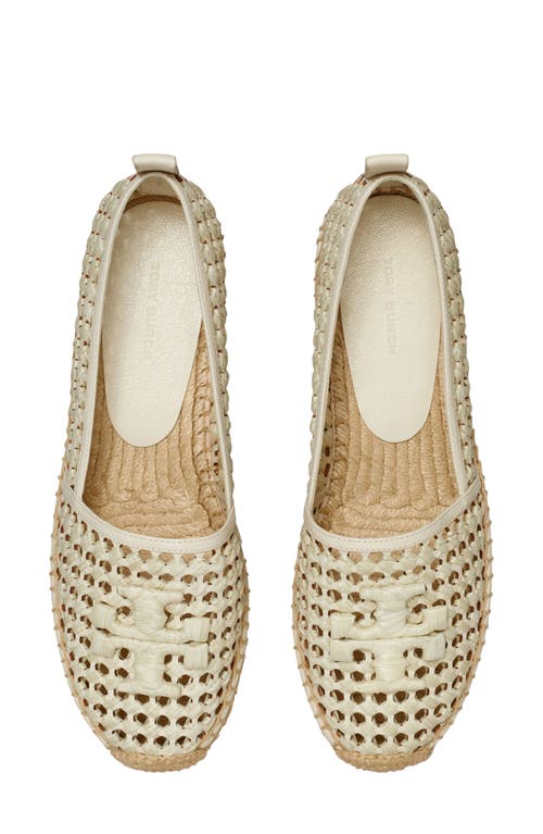 Shop Tory Burch Double T Espadrille Flat In Pale Oatmeal