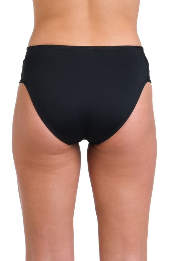 La Blanca Island Goddess Keyhole Bikini Bottoms In Black