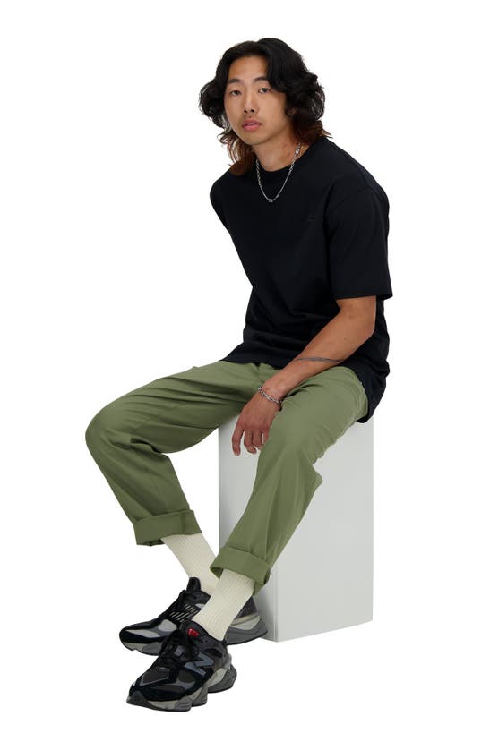 Shop New Balance Icon Straight Leg Twill Pants In Dark Olivine