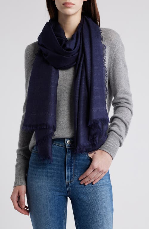 Shop Nordstrom Cashmere & Silk Metallic Eyelash Scarf In Navy Evening