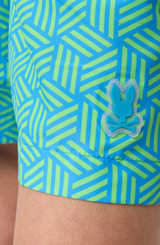 Shop Psycho Bunny Kids' Jasper Swim Trunks In Green Gecko