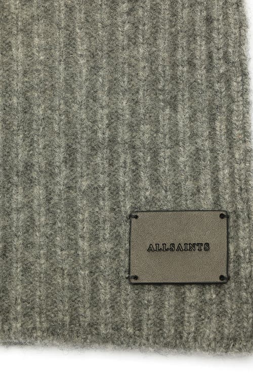 Allsaints Brushed Wool Scarf In Grey Marled