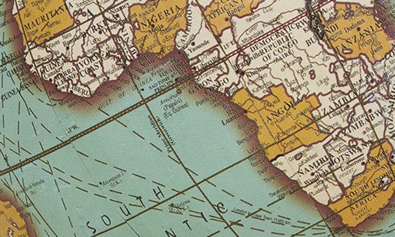 GINGER BIRCH STUDIO GINGER BIRCH STUDIO TEAL MARBLE GLOBE WITH MARBLE BASE