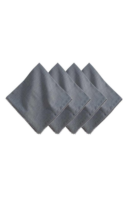 Juliska Berry Trim Blush Napkin, Set Of 4 In Flint Grey