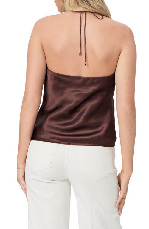 Shop Paige Gisele Sleeveless Silk Blend Top In Rum Raisin