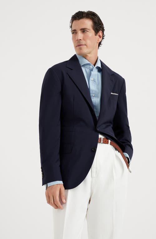 Shop Brunello Cucinelli Deconstructed Blazer In Navy Blue