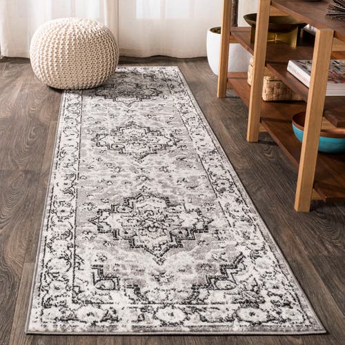 Jonathan Y Denia Ornate Geometric Medallion Area Rug In Dark Gray