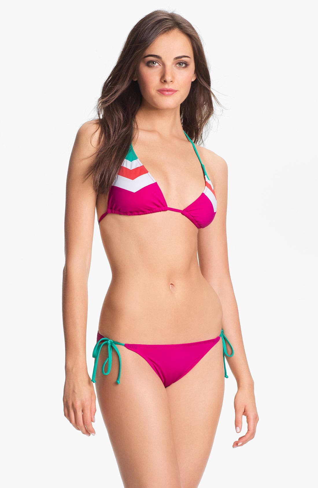 Becca Chevron Colorblock Bikini Top & Bottoms Nordstrom