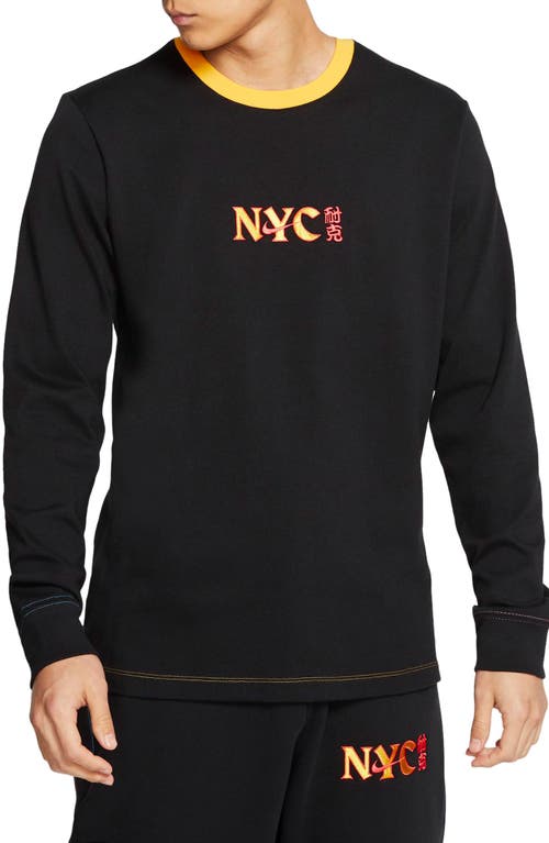Nike NYC Chinatown Sweatshirt in Black/Red/University Gold