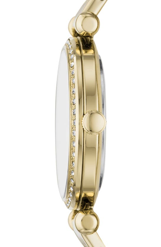 Fossil Tillie Three Hand Quartz Cz Bezel Bracelet Watch, 36mm In Gold