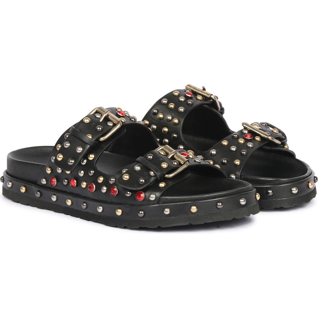 Saint G Chloe Double Buckle Sandals In Black
