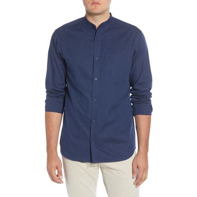 Selected Homme Mart Slim Fit Band Collar Button-Up Shirt